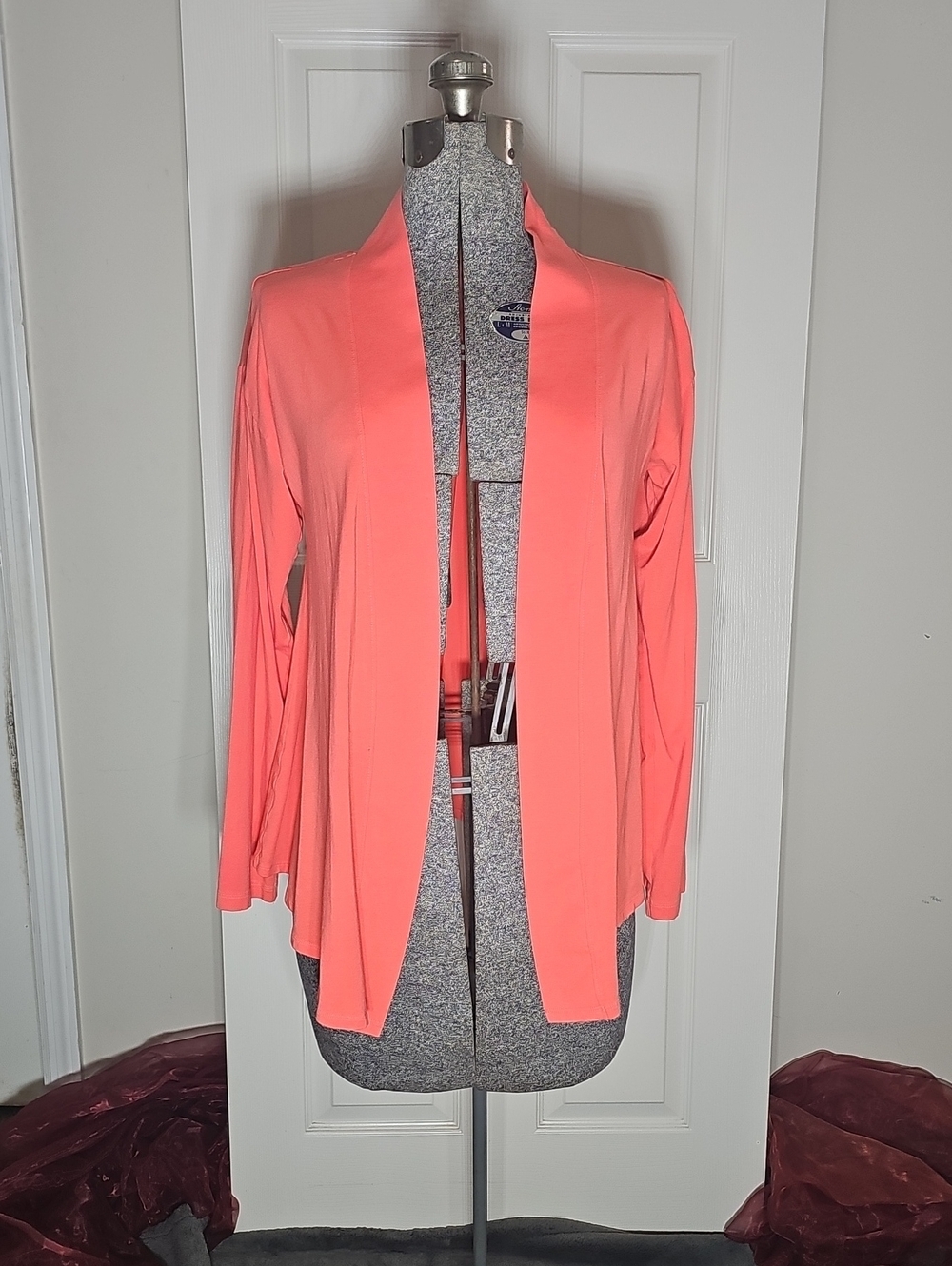 Mountain Hardwear Coral Pink Cotton Blend Open Front Drape Cardigan Wrap Size L
